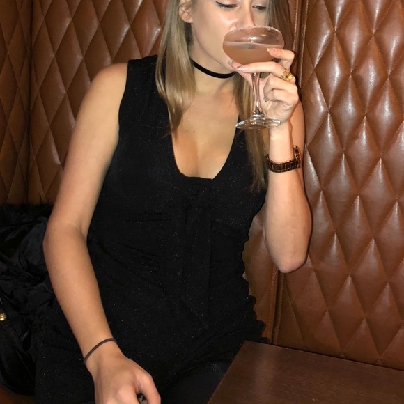 Bershka Night Out Low Cut sparkle romper playsuit - Picture 10 of 10